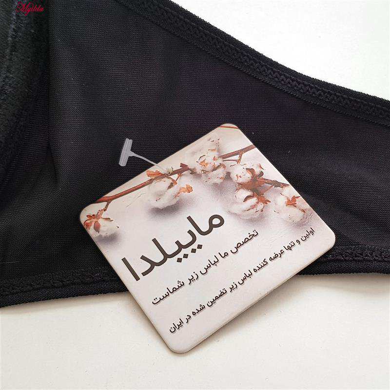 ست شورت و سوتین زنانه مدل اسفنجی چرم مشکی کد 4716-883 ماییلدا