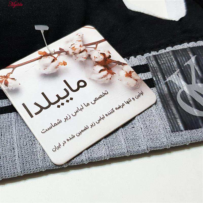 ست نیم تنه و شورت ورزشی زنانه CK مشکی پددار کد 4751 ماییلدا