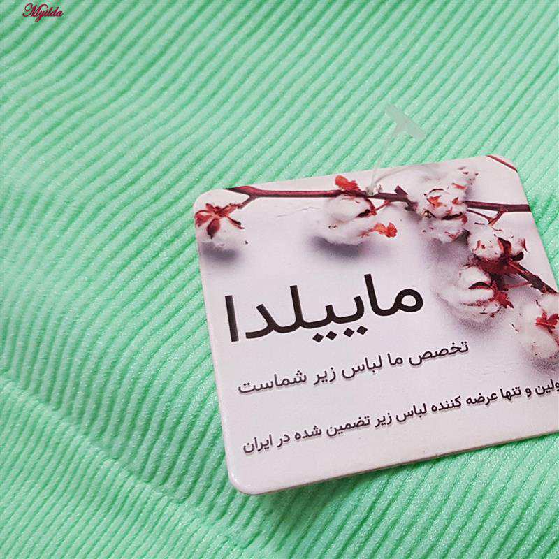 ست نیم تنه و شلوارک ورزشی زنانه مدل پددار سبز روشن کد 4580 ماییلدا