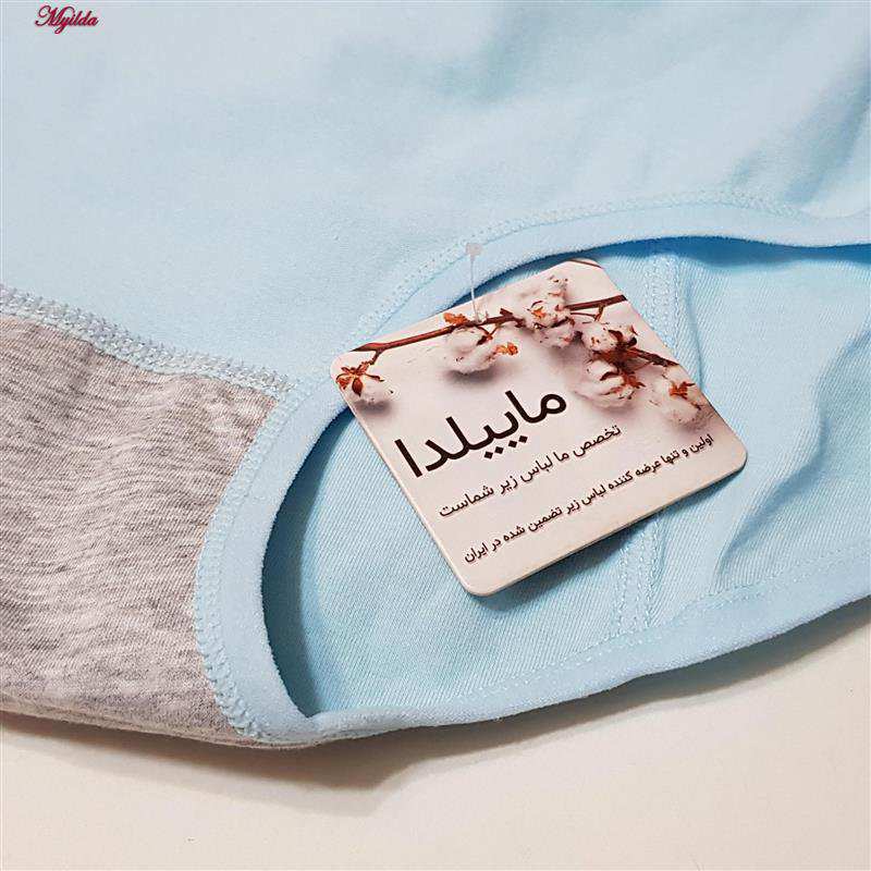 شورتکس زنانه دولایه مدل فاق بلند کمر پهن آبی کد 4747 ماییلدا