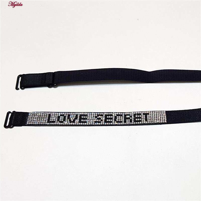 بند سوتین Love Secret مشکی مدل نگین چسبی براق بست فلزی کد 4755 ماییلدا