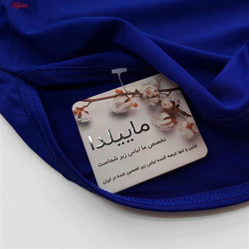 ست مانتو نیم زیپ و لگ ورزشی زنانه آبی مدل فینگردار کد 4739 -480P ماییلدا