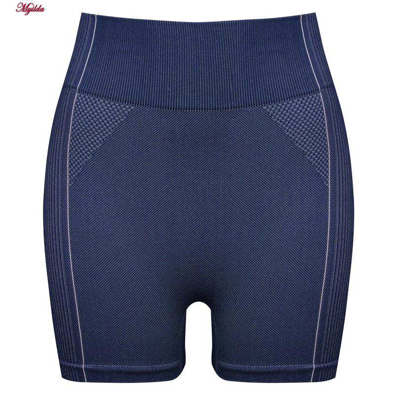 ست نیم تنه و شلوارک ورزشی آبی زنانه کد 4756 ماییلدا