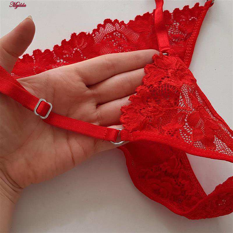 ست فانتزی هارنی قرمز 4758-8017 به همراه شورت و جوراب ماییلدا