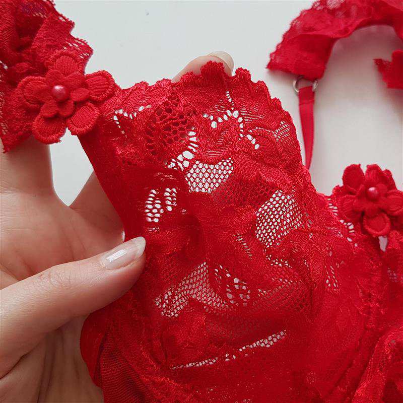 ست فانتزی هارنی قرمز 4758-8017 به همراه شورت و جوراب ماییلدا