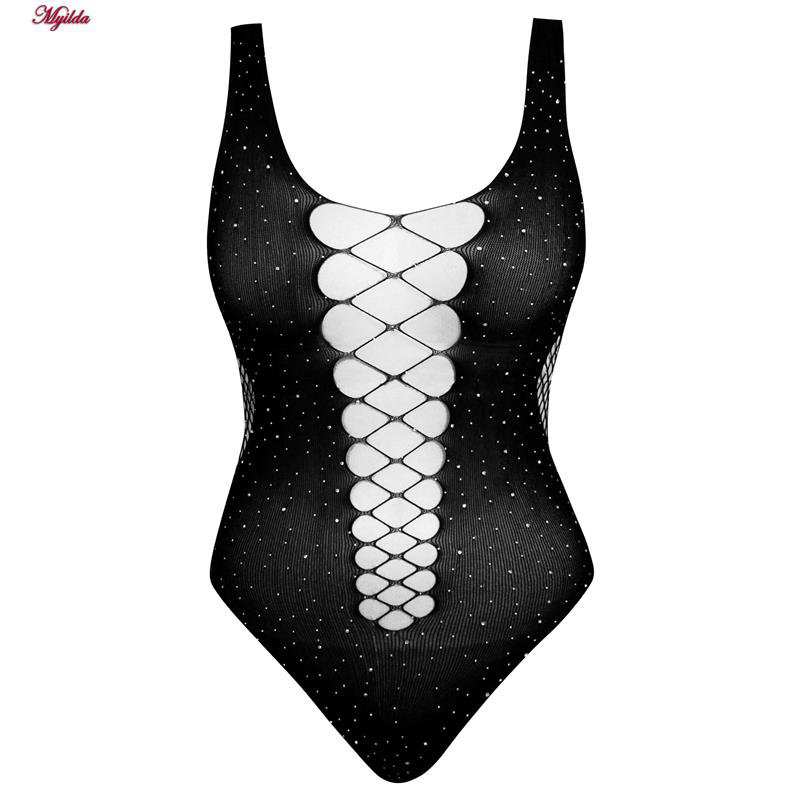 بادی فانتزی مشکی مدل نگین دار کد 4860-7190 ماییلدا