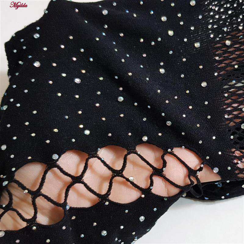 بادی فانتزی نگین دار زنانه مشکی کد 4860-7178 ماییلدا