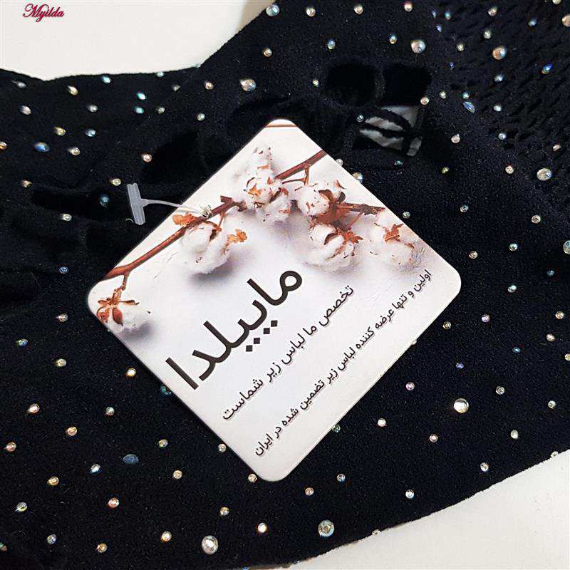 بادی فانتزی نگین دار زنانه مشکی کد 4860-7178 ماییلدا