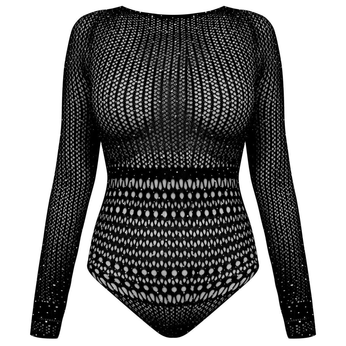 بادی فانتزی نگین دار زنانه مشکی کد 4860-7195 ماییلدا