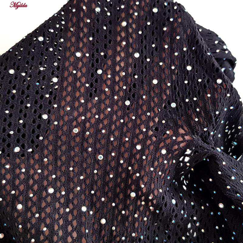 بادی فانتزی نگین دار زنانه مشکی کد 4860-7195 ماییلدا
