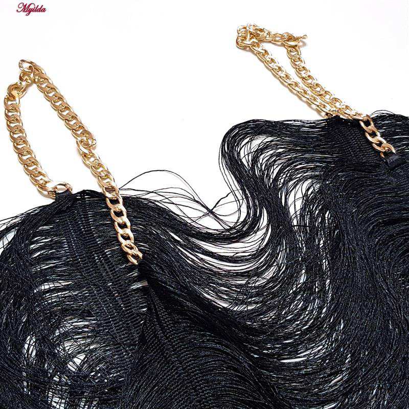 سرهمی زنانه مدل ریش ریش مشکی کد 4709-3002 ماییلدا