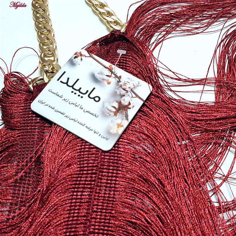 سرهمی زنانه مدل ریش ریش زرشکی کد 4709-3002 ماییلدا