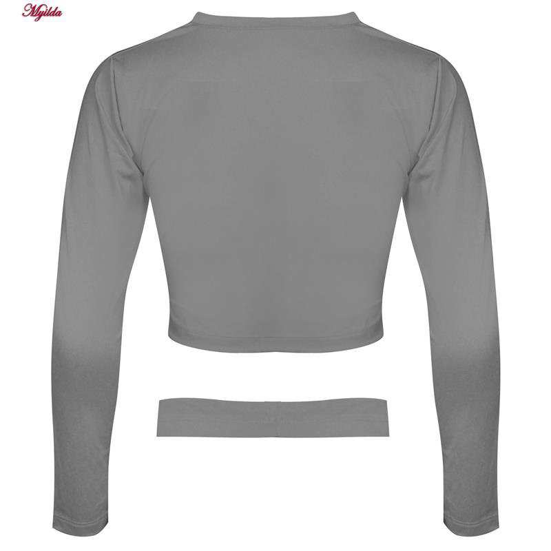 نیم تنه زنانه مدل بند ضربدری طوسی کد 4723-491P ماییلدا