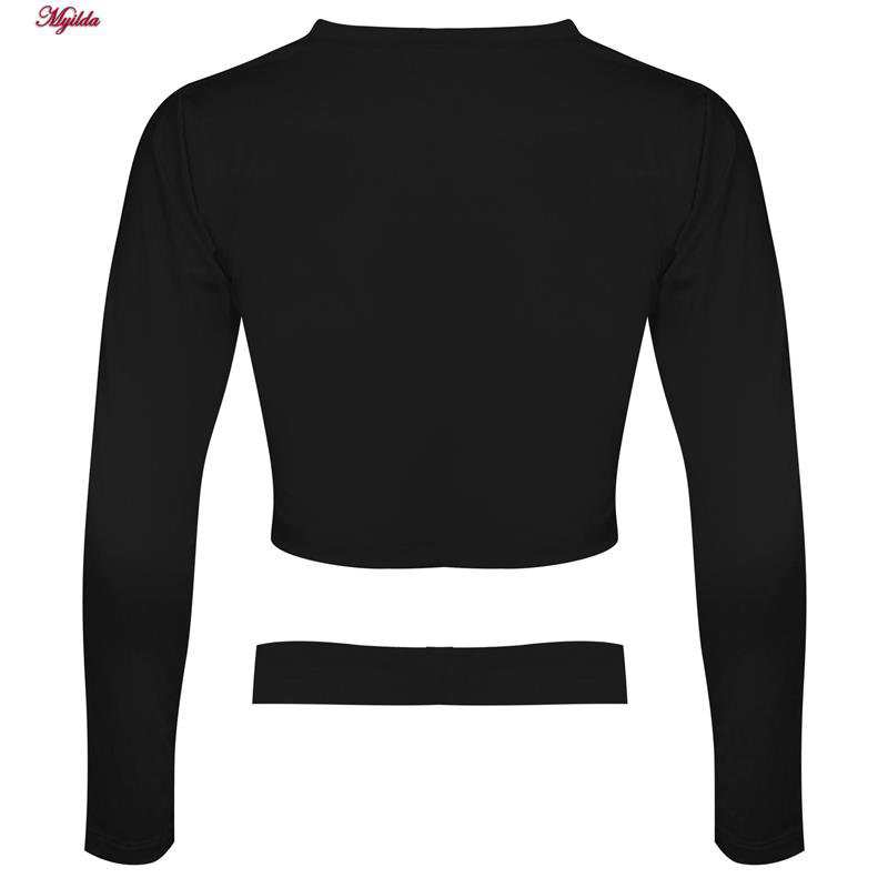 نیم تنه زنانه مدل بند ضربدری مشکی کد 4723-491P ماییلدا