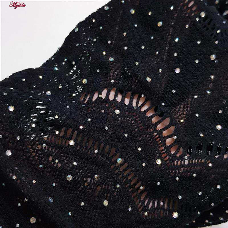 سرهمی فانتزی زنانه مدل نگین دار کد 4860-7177 رنگ مشکی ماییلدا
