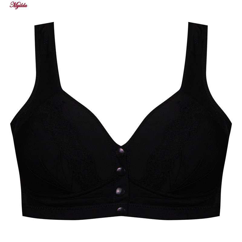 سوتین بارداری مدل کاپ اسفنجی دکمه دار مشکی کد 4773 ماییلدا