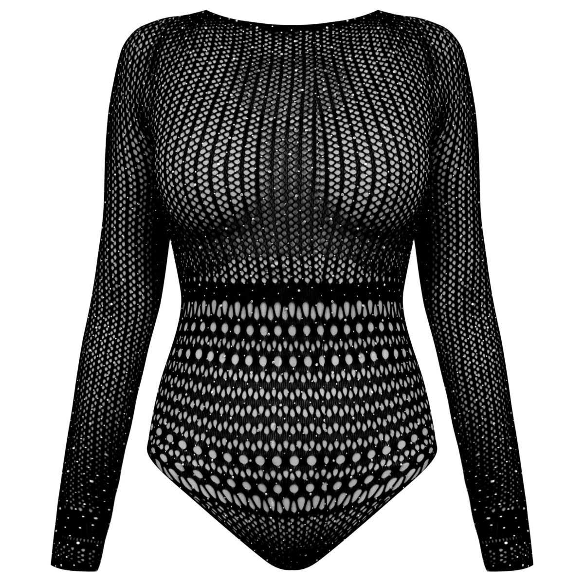بادی فانتزی نگین دار زنانه مشکی کد 4860-7195 ماییلدا