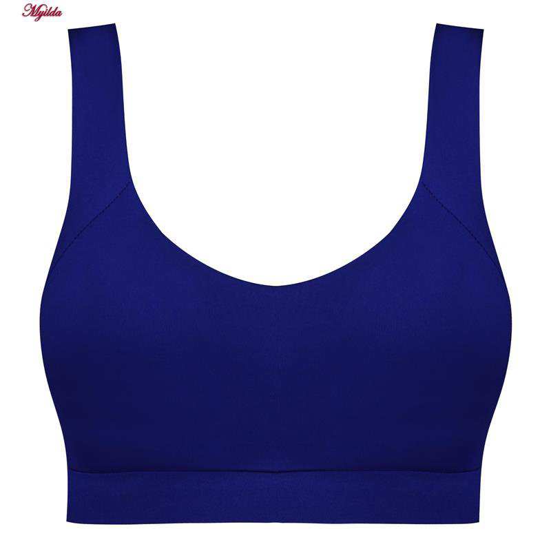 نیم تنه پددار ورزشی زنانه آبی کد 4795-329P ماییلدا