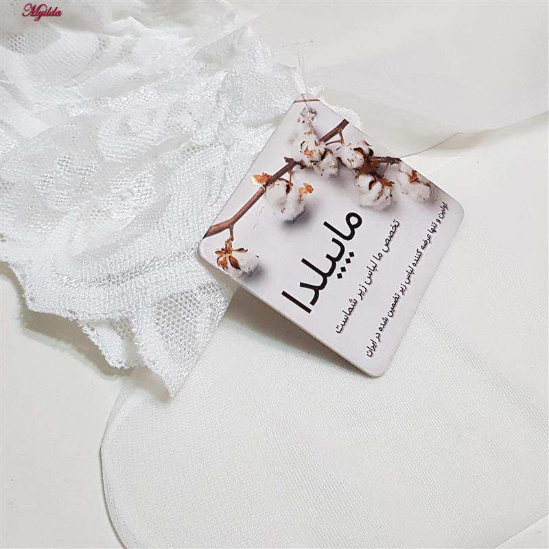جوراب ساق بلند زنانه مدل شیشه ای سفید کد 4927-4445 ماییلدا