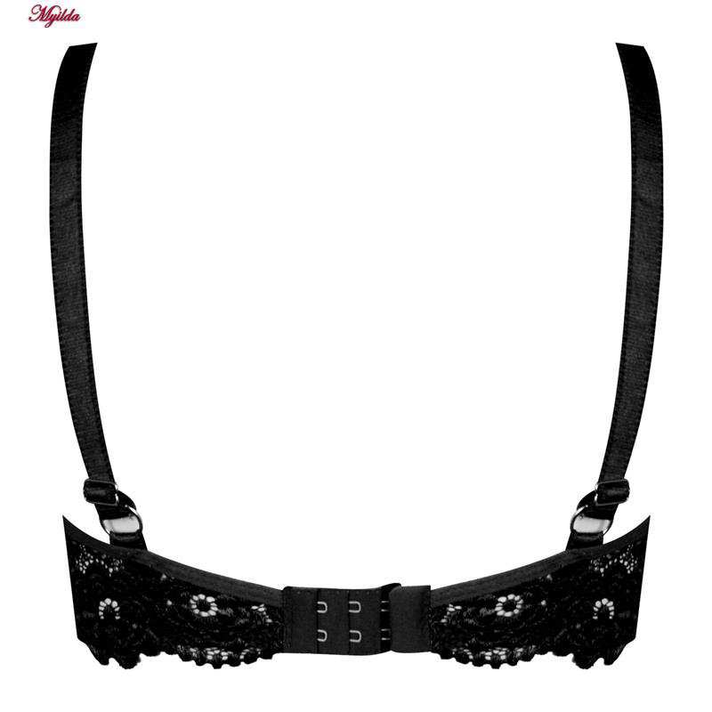 سوتین فنردار زنانه کارنا رز مدل گیپور هارنس دار مشکی کد 4935-315-4 ماییلدا
