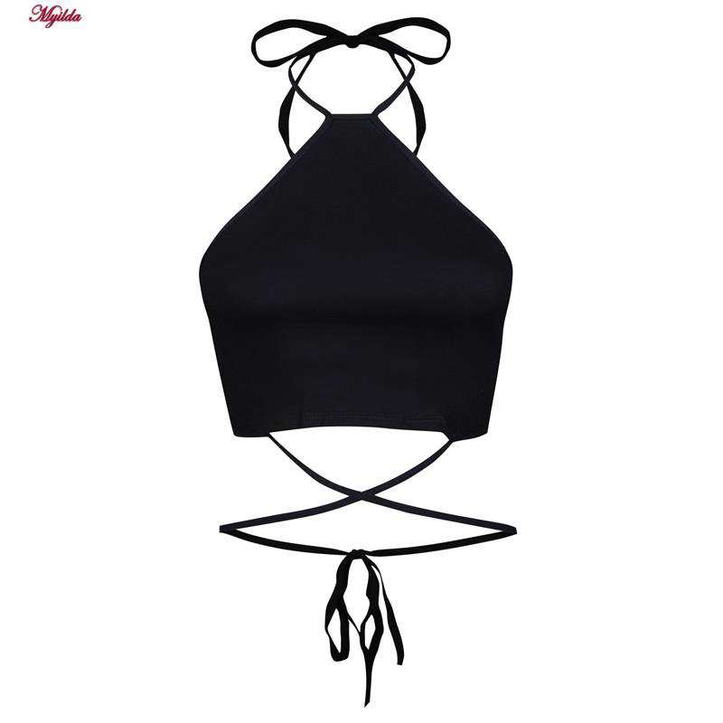 کراپ تاپ زنانه پاپیلون مدل بندی گره ای مشکی کد 4944-440 ماییلدا