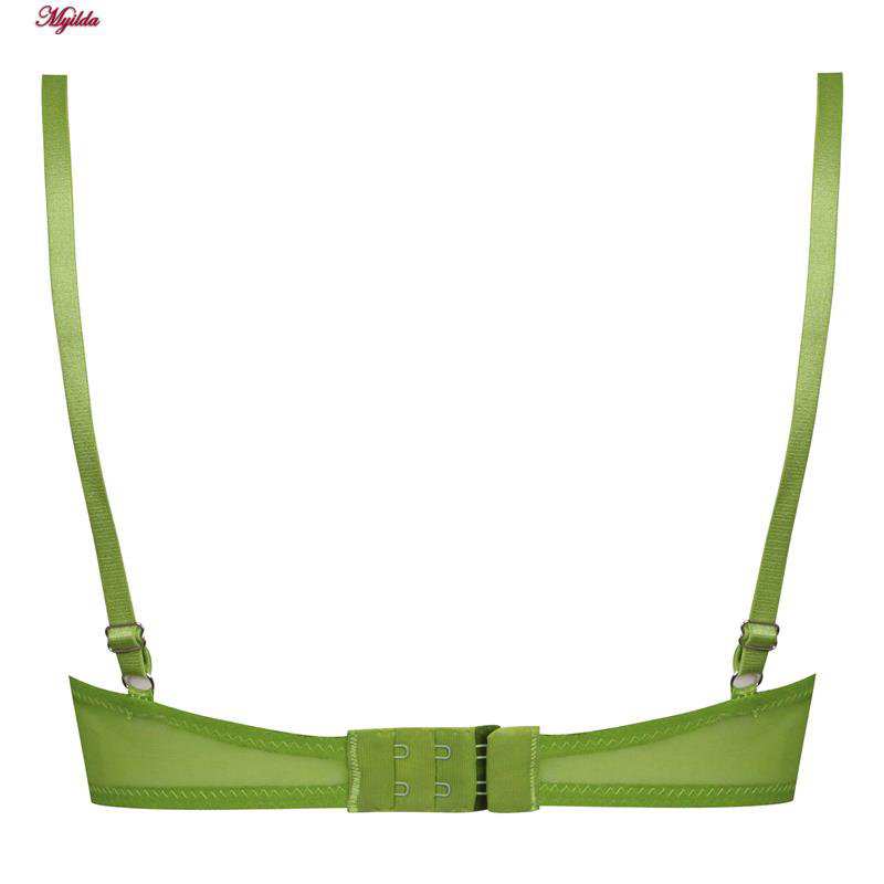 ست شورت و سوتین زنانه فیتن مدل فنردار گیپور سبز کد 4952-2 ماییلدا