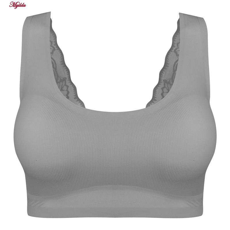 نیم تنه ورزشی زنانه مدل پشت گیپور پددار طوسی کد 4984 ماییلدا