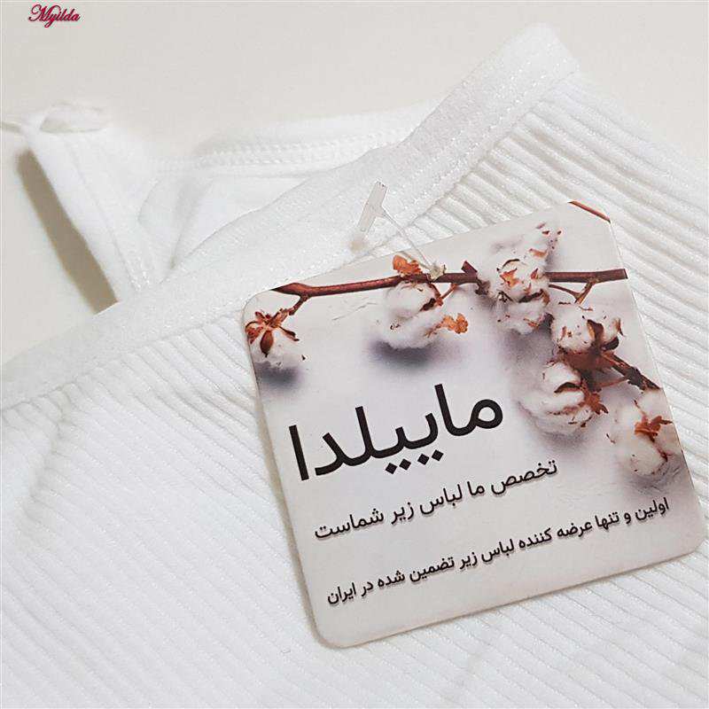 کراپ تاپ زنانه مدل بند سیلیکونی پددار سفید کد 4980 ماییلدا