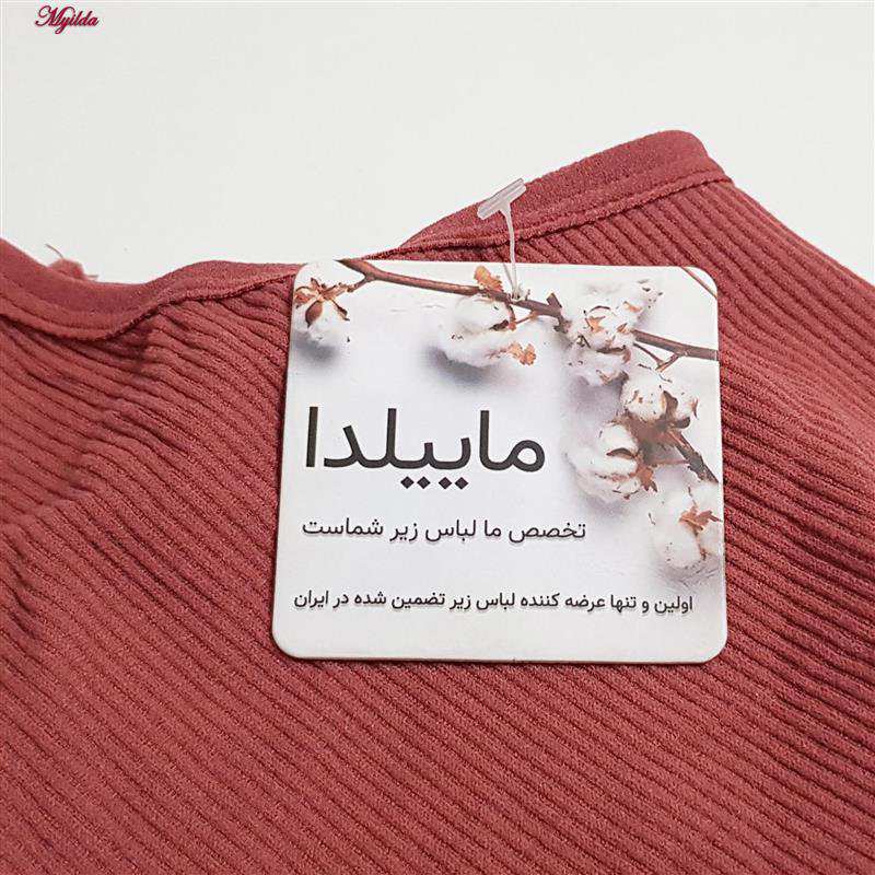 کراپ تاپ زنانه مدل بند سیلیکونی پددار آجری کد 4980 ماییلدا