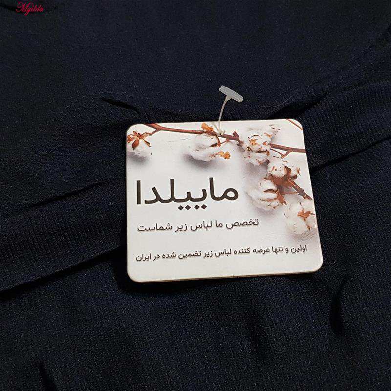 کراپ تاپ زنانه مدل پددار مشکی کد 4967 ماییلدا