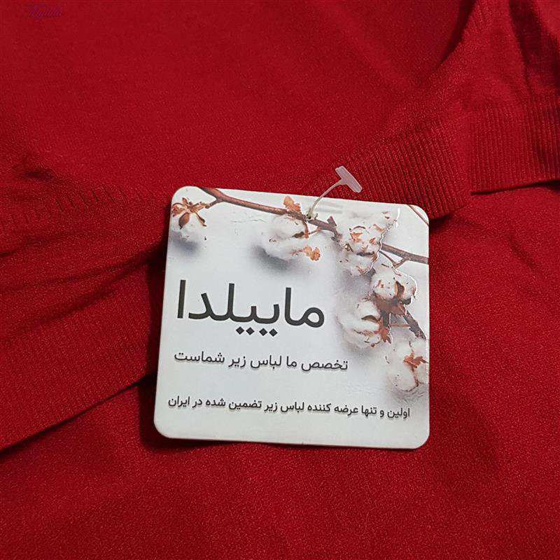 کراپ تاپ زنانه مدل پددار قرمز کد 4967 ماییلدا