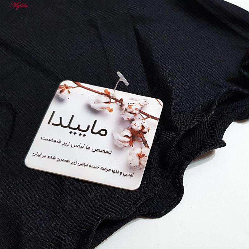 تاپ زنانه مدل بند ضربدری پددار مشکی کد 4991 ماییلدا