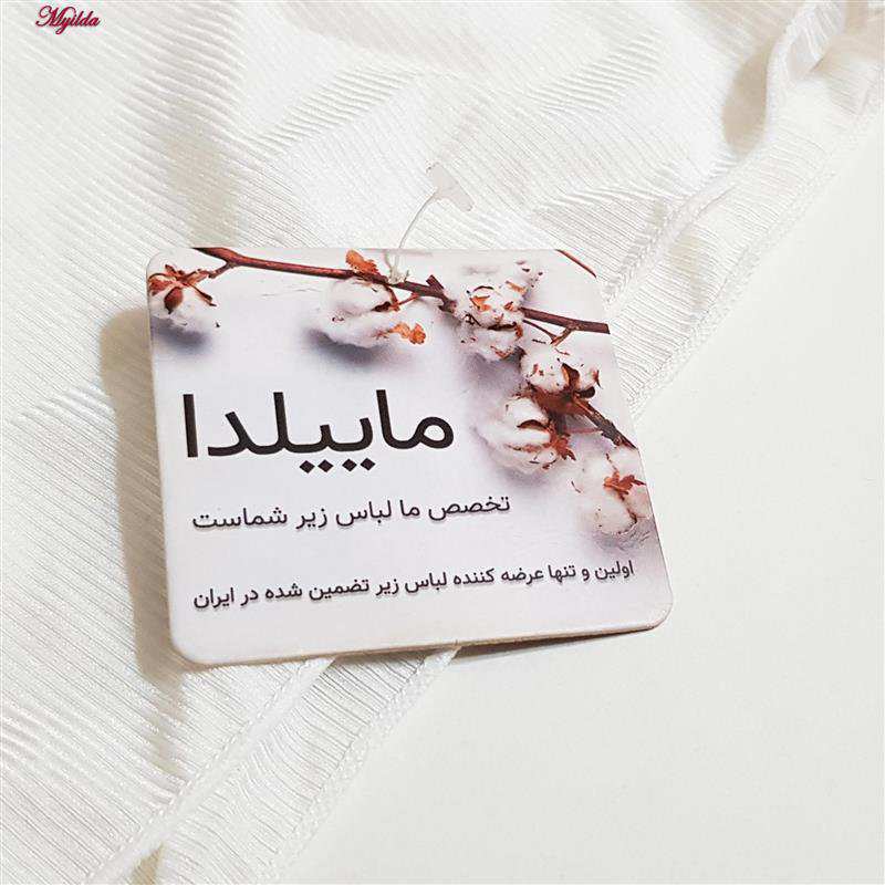 تاپ زنانه مدل بند ضربدری پددار سفید کد 4991 ماییلدا