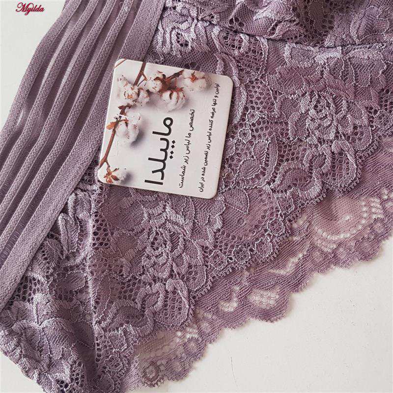 شورت زنانه مدل گیپور گلدار یاسی کد 4981-2218 ماییلدا
