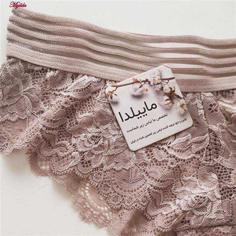 شورت زنانه مدل گیپور گلدار نسکافه ای کد 4981-2218 ماییلدا