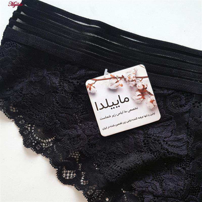شورت زنانه مدل گیپور گلدار مشکی کد 4981-2218 ماییلدا