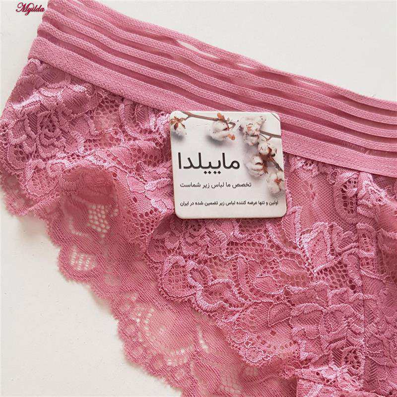 شورت زنانه مدل گیپور گلدار کالباسی کد 4981-2218 ماییلدا