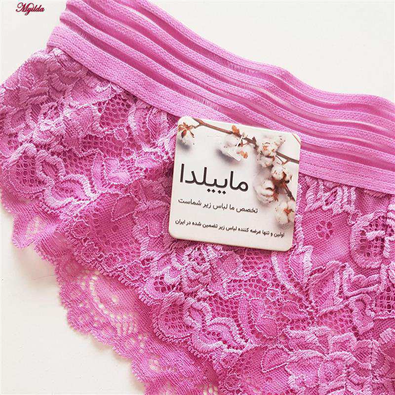 شورت زنانه مدل گیپور گلدار بنفش کد 4981-2218 ماییلدا