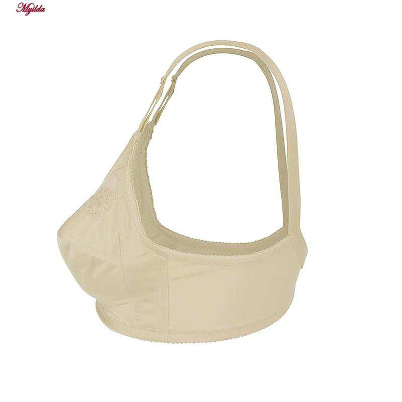 سوتین زنانه لین مدل سه تکه گلدوزی کرم کد 4680-400 ماییلدا