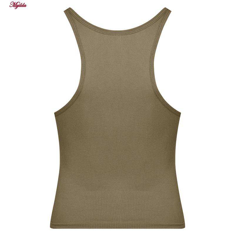 کراپ تاپ زنانه مدل بند سیلیکونی پددار نسکافه ای کد 4980 ماییلدا