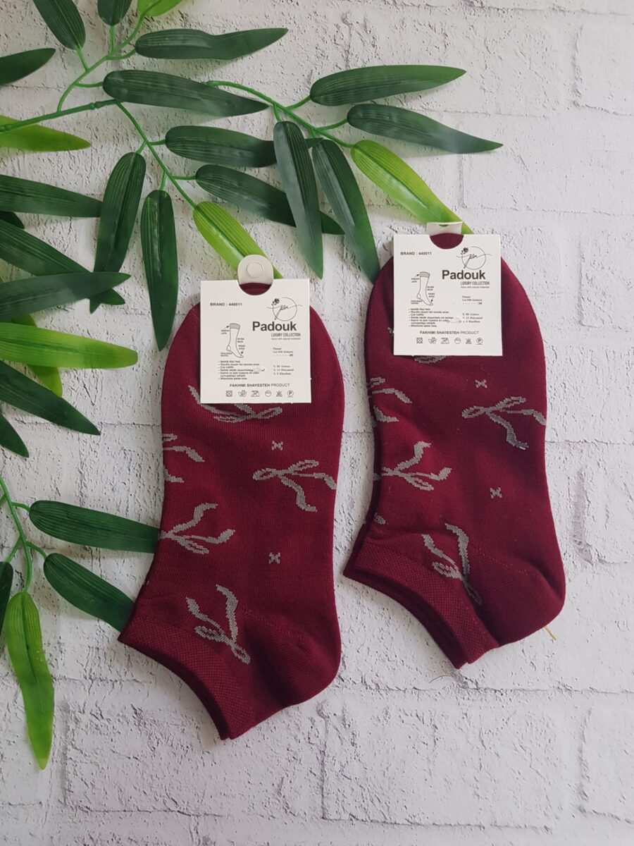 جوراب مچی پاپیونی رنگ آلبالویی کد n1385 ماییلدا