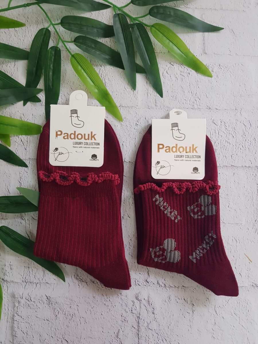 جوراب نیم ساق آلبالویی کد n-1384 ماییلدا