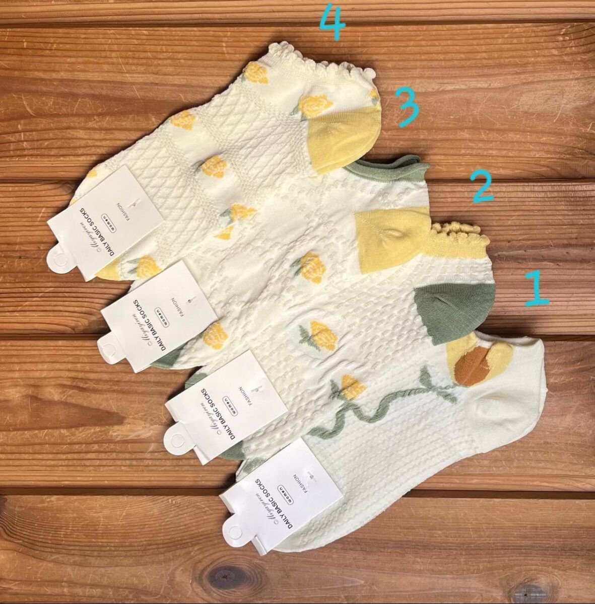 جوراب مچی گل زرد کد n-1036 ماییلدا