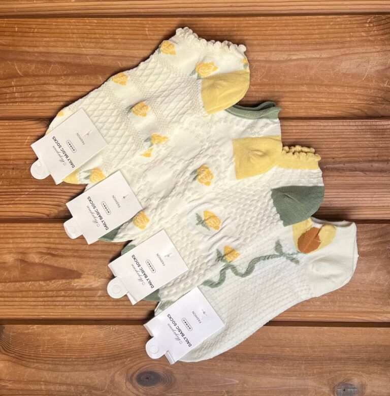 جوراب مچی گل زرد کد n-1036 ماییلدا