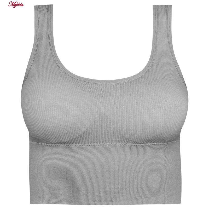 نیم تنه ورزشی زنانه مدل کبریتی پددار طوسی کد 5083 ماییلدا
