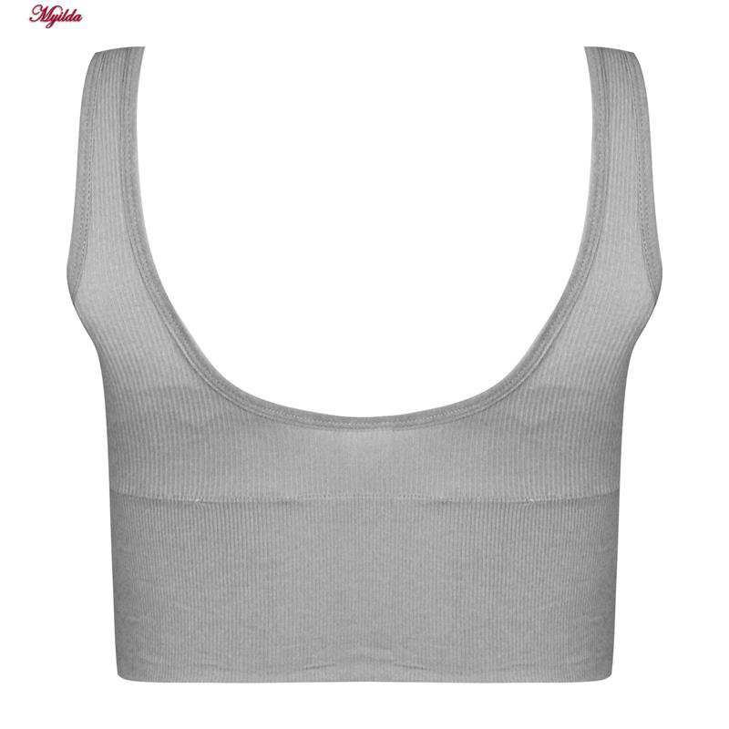 نیم تنه ورزشی زنانه مدل کبریتی پددار طوسی کد 5083 ماییلدا