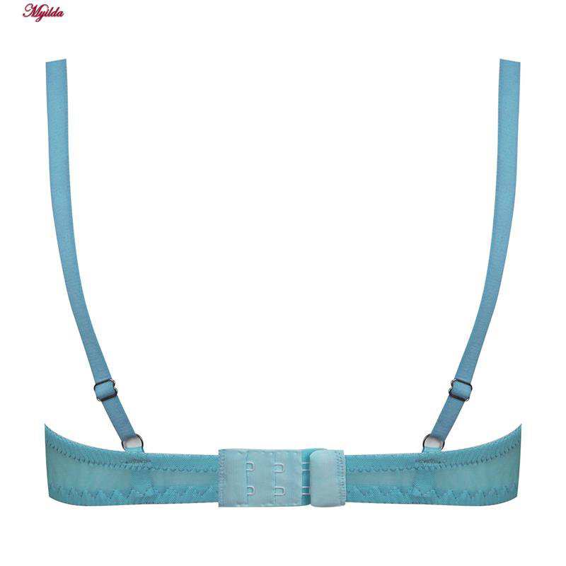 ست شورت و سوتین زنانه فنردار آبی روشن پدلی کد 5115-P202 ماییلدا