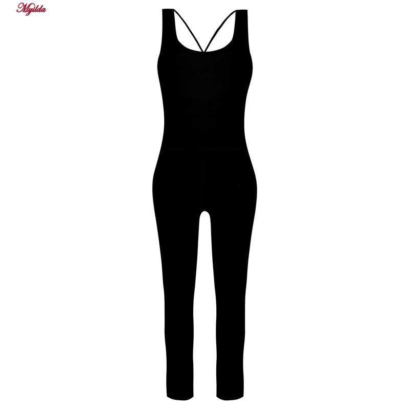 سرهمی ورزشی زنانه ماییلدا مدل بند ضربدری کد 5173 رنگ مشکی