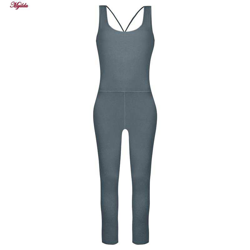 سرهمی ورزشی زنانه ماییلدا مدل بند ضربدری کد 5173 رنگ طوسی