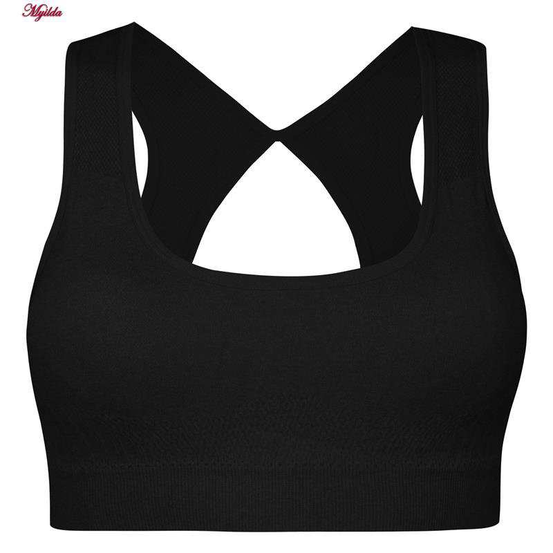 ست نیم تنه و شلوارک ورزشی زنانه ماییلدا مدل سیملس پشت چین دار پددار کد 5172 رنگ مشکی